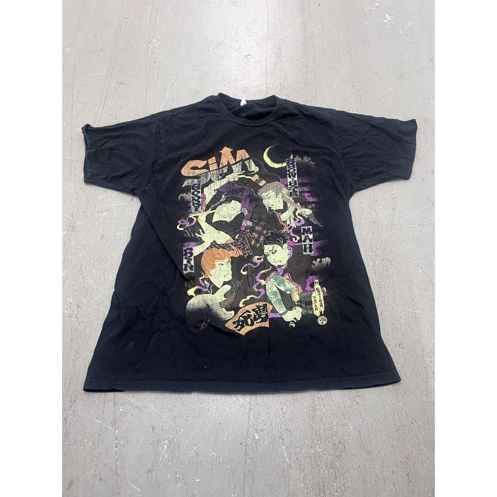 Zuni SiM Kabuki Tour T-Shirt Mens L Black Graphic Print Short Sleeve Streetwear